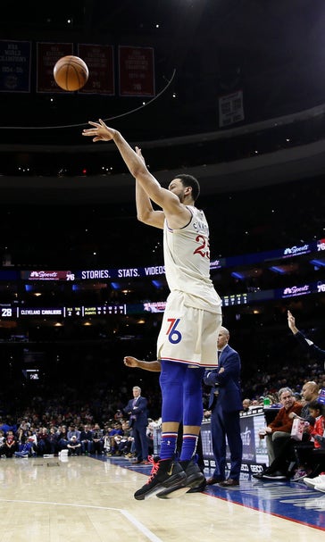 Simmons hits 3, scores 34 points to lead 76ers past Cavs